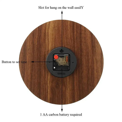 Skanto | Glowtic Luminous Wall Clock | Wood Design | Silent | Night Light | Nordic Style | Gift Ideas