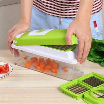 Skanto | SlicePro 12-in-1 Vegetable Cutter – Multifunctional Kitchen Cutting and Grating System