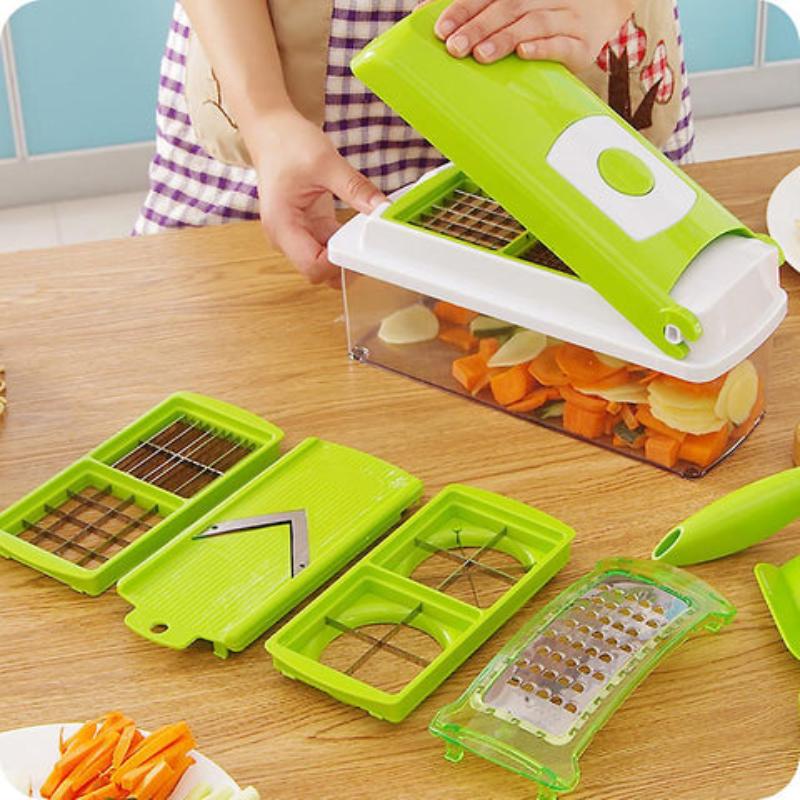 Skanto | SlicePro 12-in-1 Vegetable Cutter – Multifunctional Kitchen Cutting and Grating System
