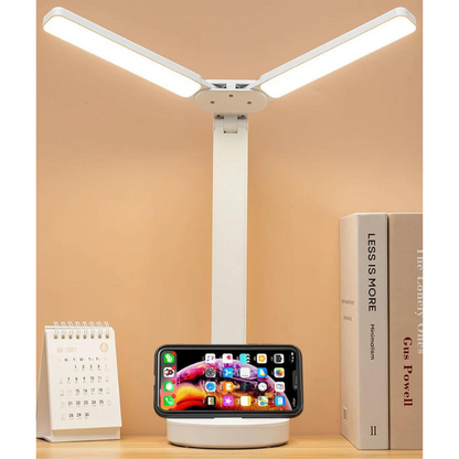 Skanto | Adjustable Reading Lamp - Rechargeable Dimmable with Phone Stand