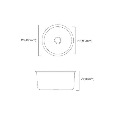 BowLift | Classic Round Sink Stainless Steel Built-in Sink Non-Slip Round Basin for the Kitchen