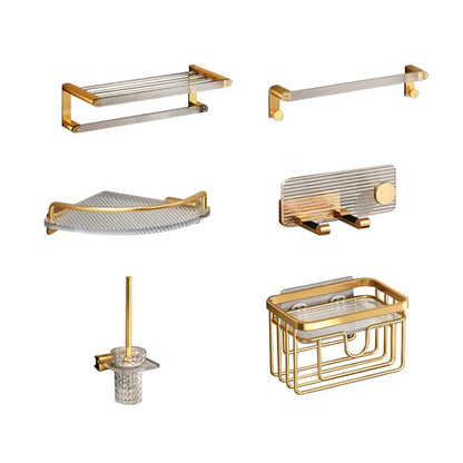 BowLift | Modern Golden Bathroom Accessories Single Piece or in Set with Bathroom Shelf