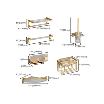 BowLift | Modern Golden Bathroom Accessories Single Piece or in Set with Bathroom Shelf