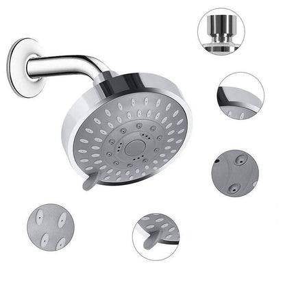 Skanto | Modern Self-Cleaning Round Silver Shower Head