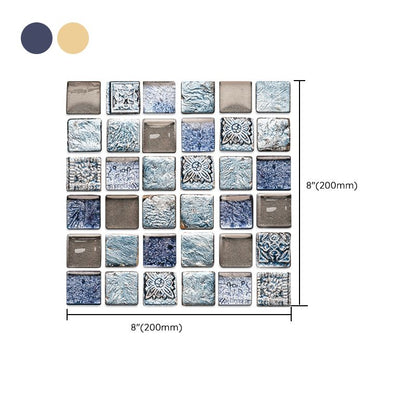 BowLift | Plastic Self-Adhesive Tiles Mosaic Tiles Grid Square Waterproof Self-Adhesive Tile Pack of 12