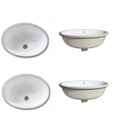BowLift | Modern Under-mount Sink Oval Porcelain with Pop-Up Drain Sink