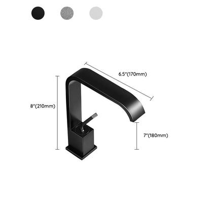 Modern Metal Waterfall Spout Widespread Basin Faucet
