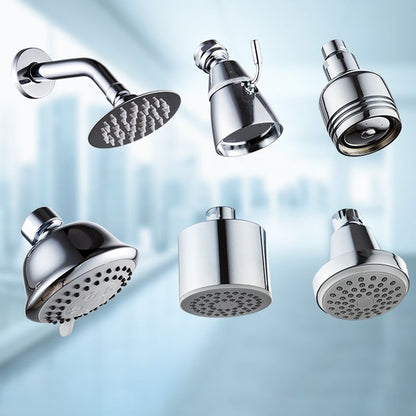 BowLift | Round shower head made of stainless steel in silver wall-mounted shower head