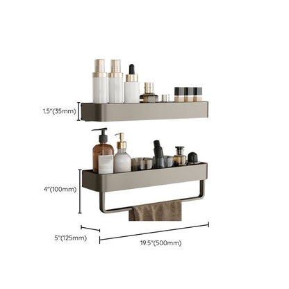 Skanto | Modern Aluminum Bathroom Accessory Set Gray Bathroom Shelf System