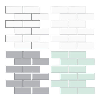 BowLift | Tile Peel & Stick Rectangle Waterproof Solid Plastic Peel & Stick Subway Tile for Shower
