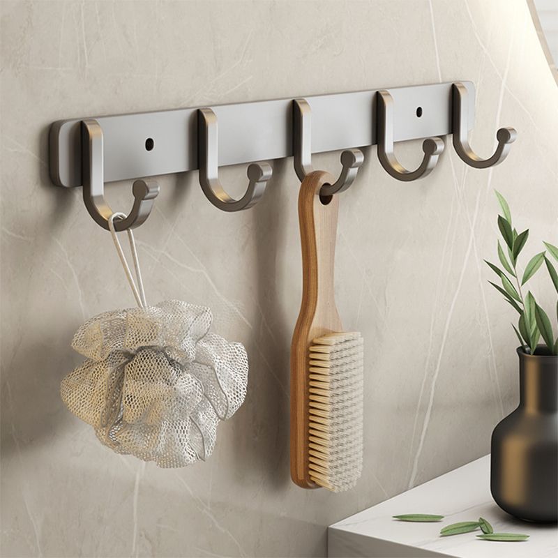 Contemporary Bathroom Accessory Set Grey Aluminium Bathroom Accessory Set