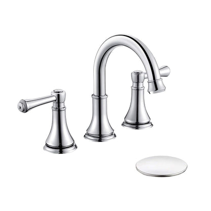 BowLift | Modern Sink Faucet Widespread Faucet with 2 Handles and 3 Holes