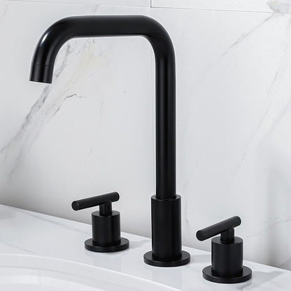 BowLift | Modern 2-Handle Bathroom Sink Faucet 3-Hole Widespread Bathroom Faucet