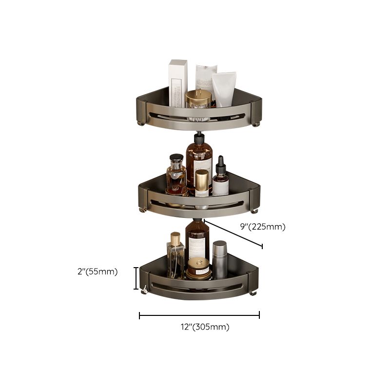 Skanto | Modern Aluminum Bathroom Accessory Set Gray Bathroom Shelf System