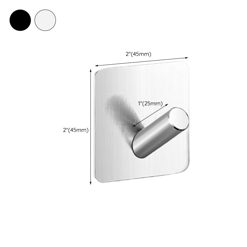 Modern bathroom accessory set made of brushed stainless steel, chrome-plated towel rail/ring & bathrobe hook