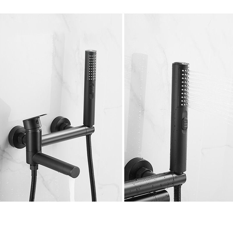 BowLift | Modern Bathtub Edge Piece Single-Lever Wall-Mounted Bathtub Faucet with Hand Shower