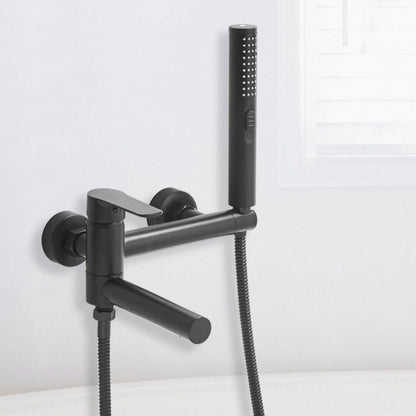 BowLift | Swivel spout bathtub faucet single lever handle hand shower bathtub filling valve with shower hose