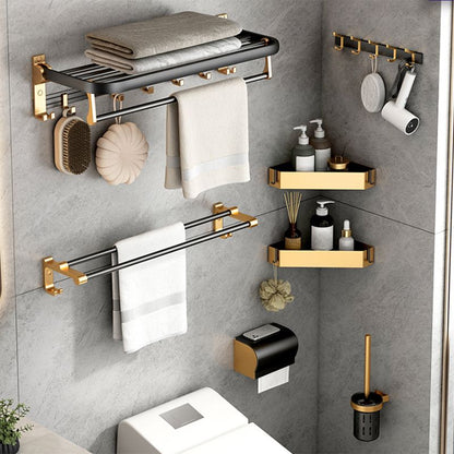 BowLift | Modern Bathroom Accessories Set Paper Holder Towel Bar Black Bathroom Accessories Set