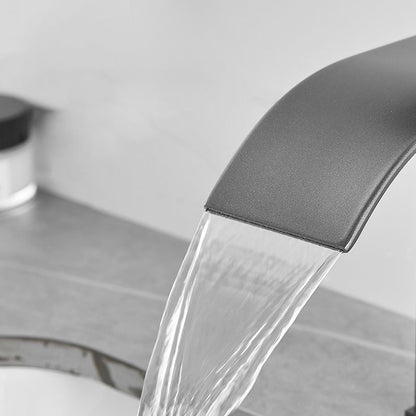 BowLift | Modern Bathtub Faucet Waterfall Spout Lever Handle Brass Sink Faucet