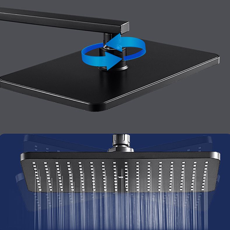 BowLift | Modern rectangular shower head combo standard spray pattern with hand shower