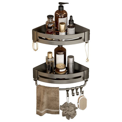 Skanto | Modern Aluminum Bathroom Accessory Set Gray Bathroom Shelf System