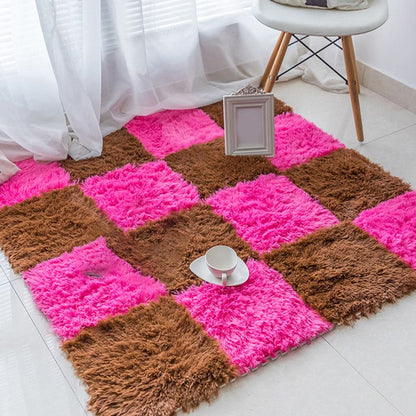 BowLift | Bedroom Carpet Tiles Solid Square Shag Stain Resistant Carpet Tiles