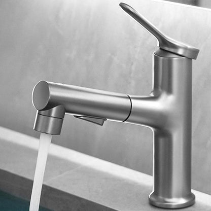 Pull-out single-lever 1-hole basin mixer