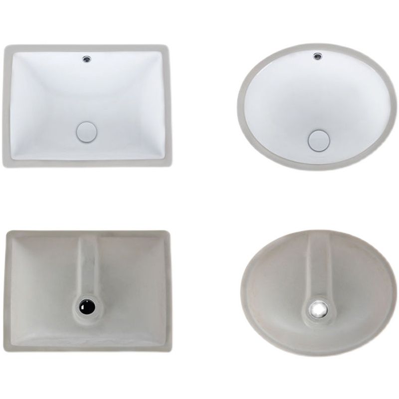 Kalsten | Modern Under-mount Sink Oval Porcelain with Pop-Up Drain Sink