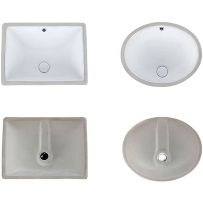 Kalsten | Modern Under-mount Sink Oval Porcelain with Pop-Up Drain Sink