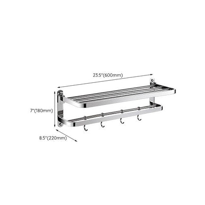 BowLift | Polished Chrome Modern Bathroom Accessory Set in Stainless Steel with Bath Shelf/Towel Bar