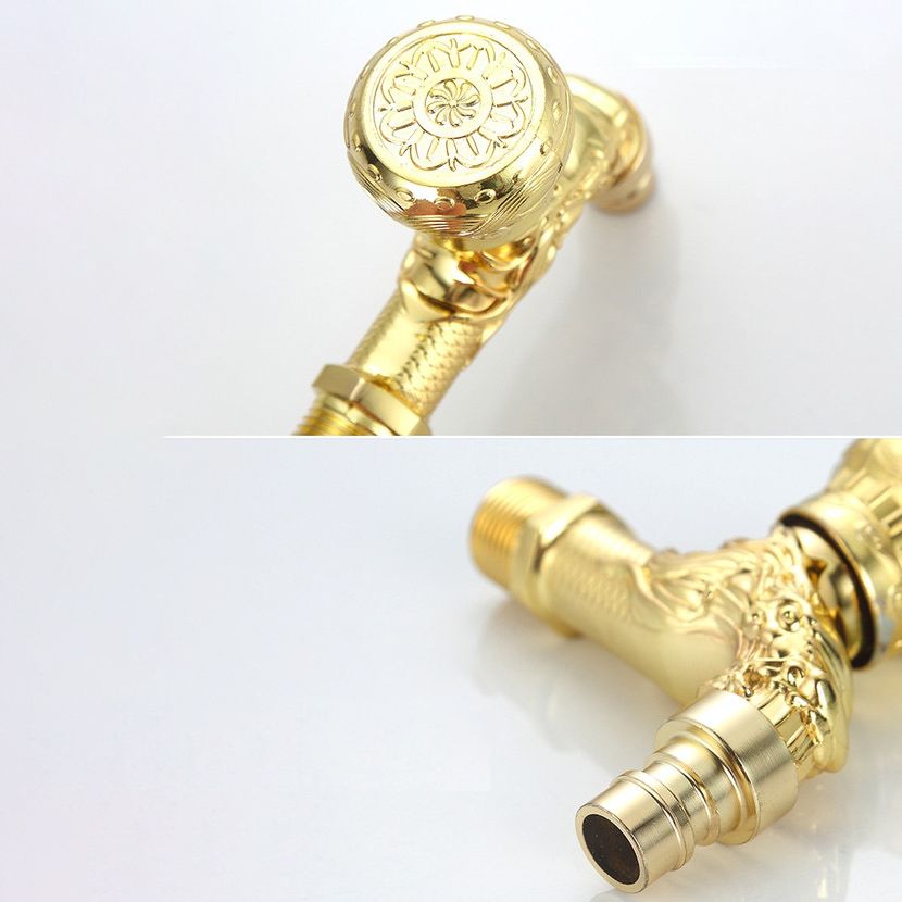 BowLift | Vintage Classic Sink Faucet Zinc Single Handle Dragon Engraving Wall-Mounted Faucet