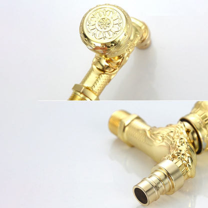 BowLift | Vintage Classic Sink Faucet Zinc Single Handle Dragon Engraving Wall-Mounted Faucet