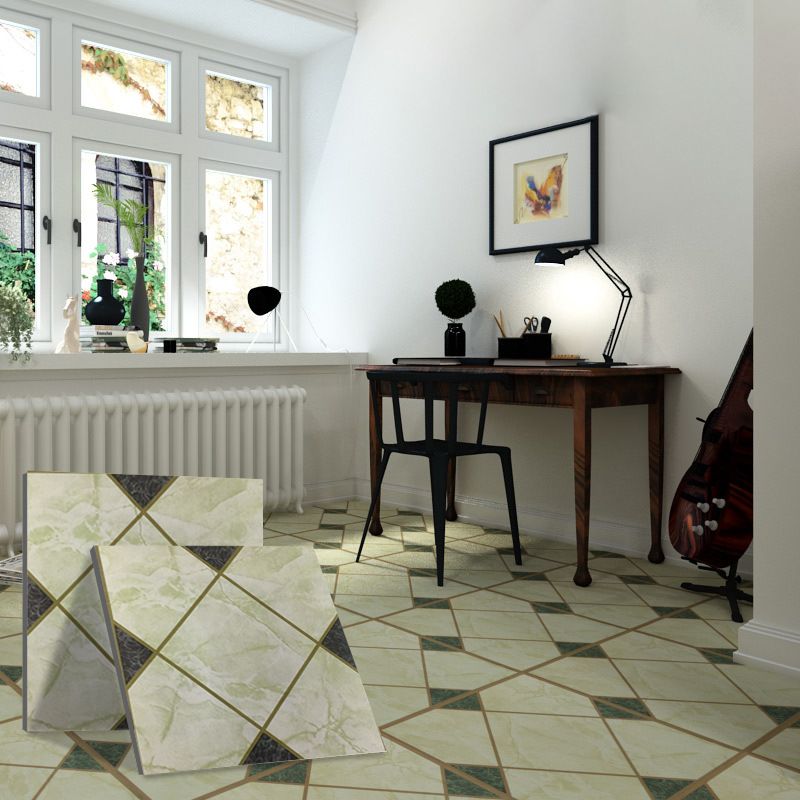 Peel-and-Stick PVC Floor Tiles with Diamond Look, 30.5 × 30.5 cm