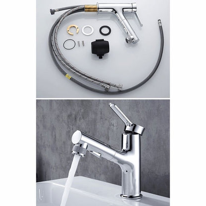 Modern sink faucet with pull-out spout and lever handle