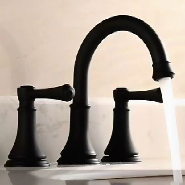 BowLift | Modern Sink Faucet Widespread Faucet with 2 Handles and 3 Holes
