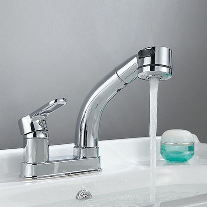 BowLift | Modern Style Sink Faucet Copper Handle Low Arc Pull-Out Sink Faucet