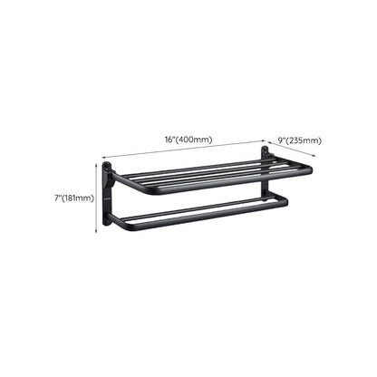 BowLift | Contemporary bathroom accessory set with black finish and bath shelf/towel bar
