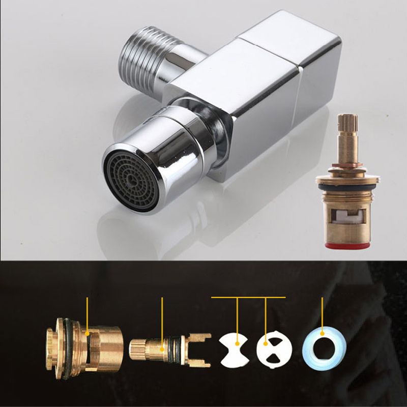 Modern, round, solid brass wall-mounted bathroom faucet knob handle