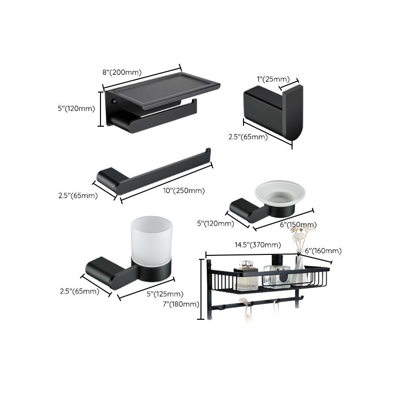 BowLift | Contemporary bathroom accessory single item or in set made of black metal
