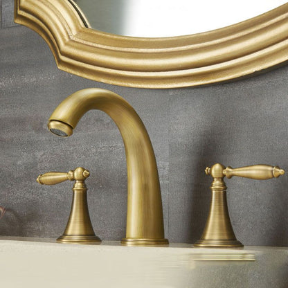 BowLift | Modern widespread sink faucet Simple bathroom double handle faucet with lever handle