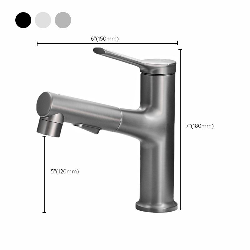 Modern sink faucet with pull-out spout and lever handle