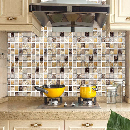 BowLift | Plastic Self-Adhesive Tiles Mosaic Tiles Grid Square Waterproof Self-Adhesive Tile Pack of 12