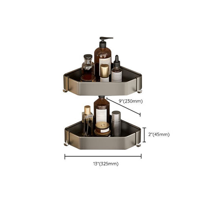 Skanto | Modern Aluminum Bathroom Accessory Set Gray Bathroom Shelf System