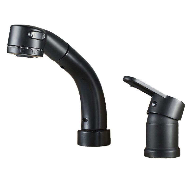 BowLift | Modern Style Sink Faucet Copper Handle Low Arc Pull-Out Sink Faucet