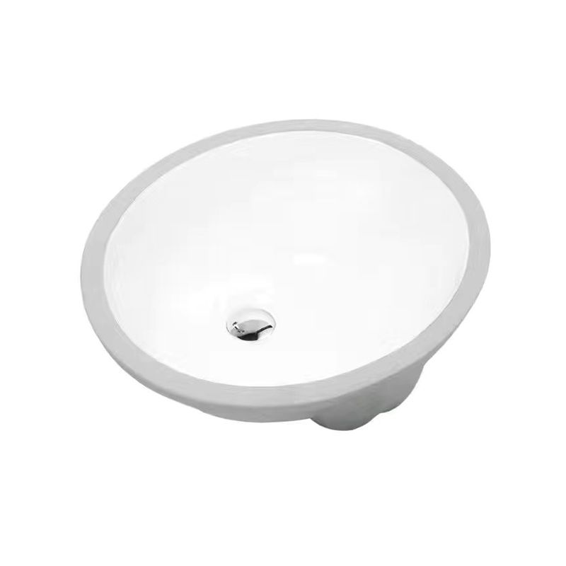 BowLift | Modern Under-mount Sink Oval Porcelain with Pop-Up Drain Sink