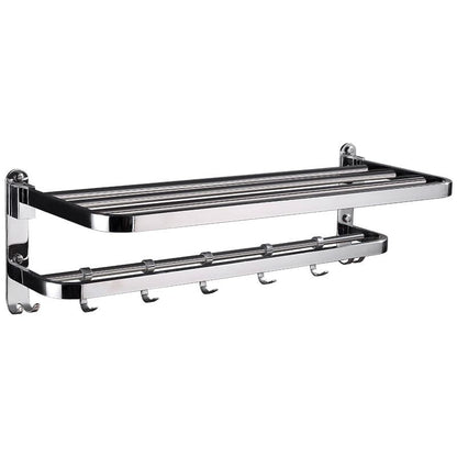 BowLift | Chrome Modern Bathroom Hardware Set Stainless Steel Towel Hook/Towel Rail & Bathroom Shelf