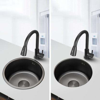 BowLift | Kitchen Sink Round Single Bowl Color and Scratch Resistant Under-mounted Stainless Steel Kitchen Sink