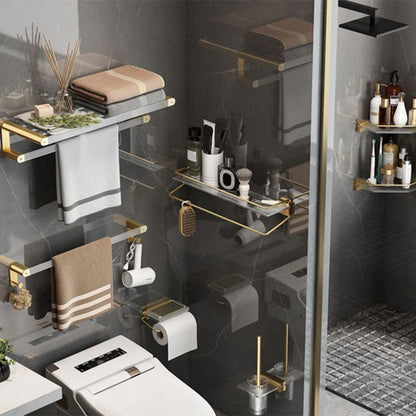 BowLift | Modern Bathroom Accessory Set Bathroom Shelf Gold Towel Holder Bathroom Hardware Set
