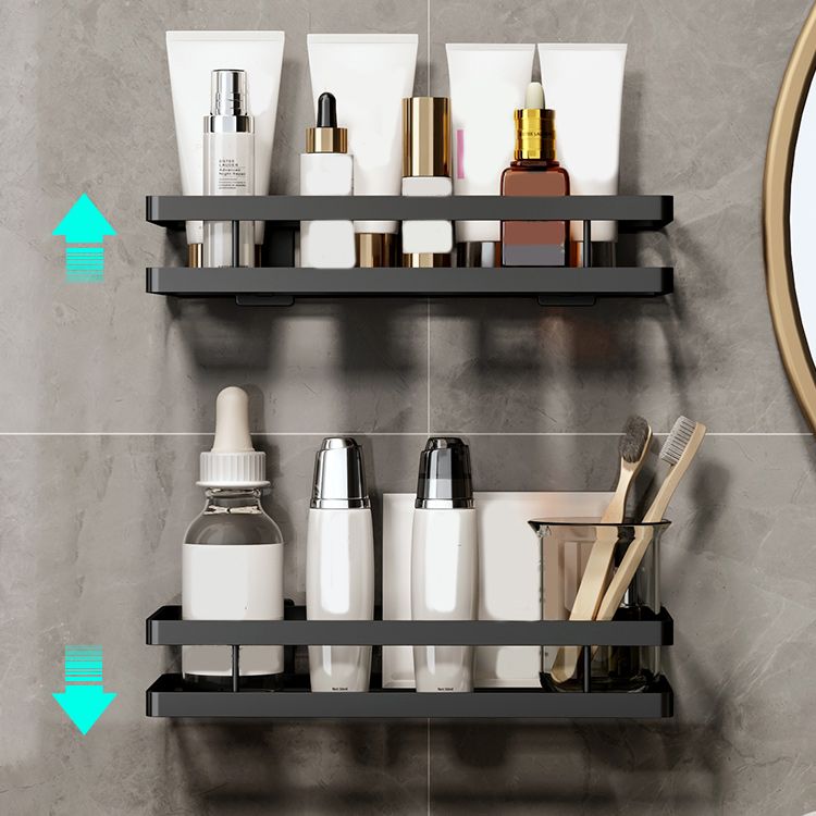 2-piece matte black metal bathroom shelf bathroom accessory set