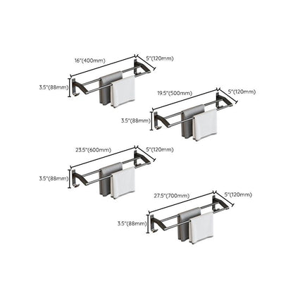 BowLift | Contemporary Bathroom Accessory Set Matte Black Bathroom Set with Bathrobe Hooks/Towel Bar